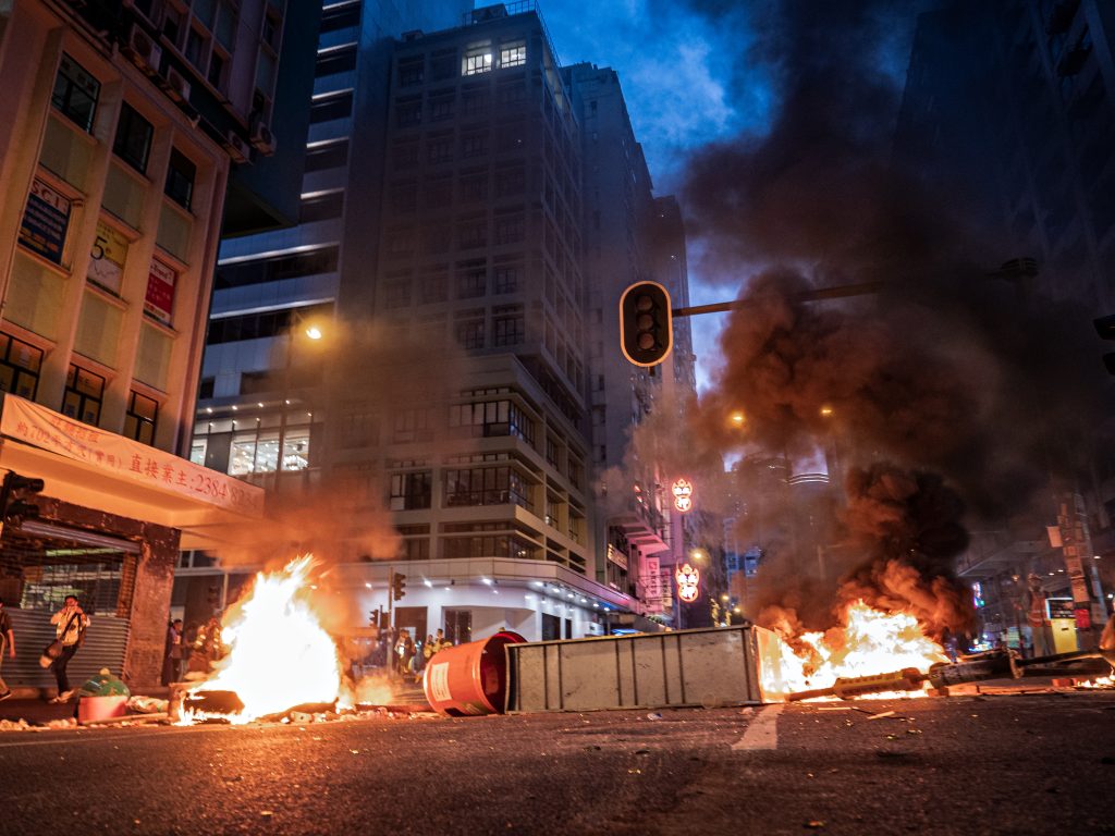 Manifestação em Hong Kong